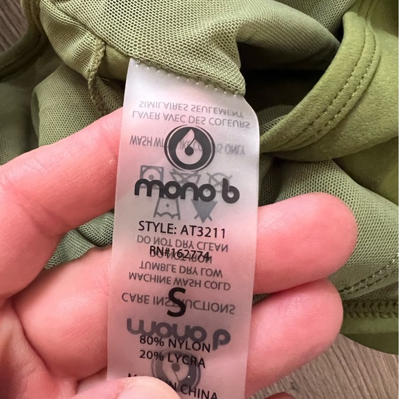 Mono b Green Wrap Sports Bra, size S - Picture 3 of 3